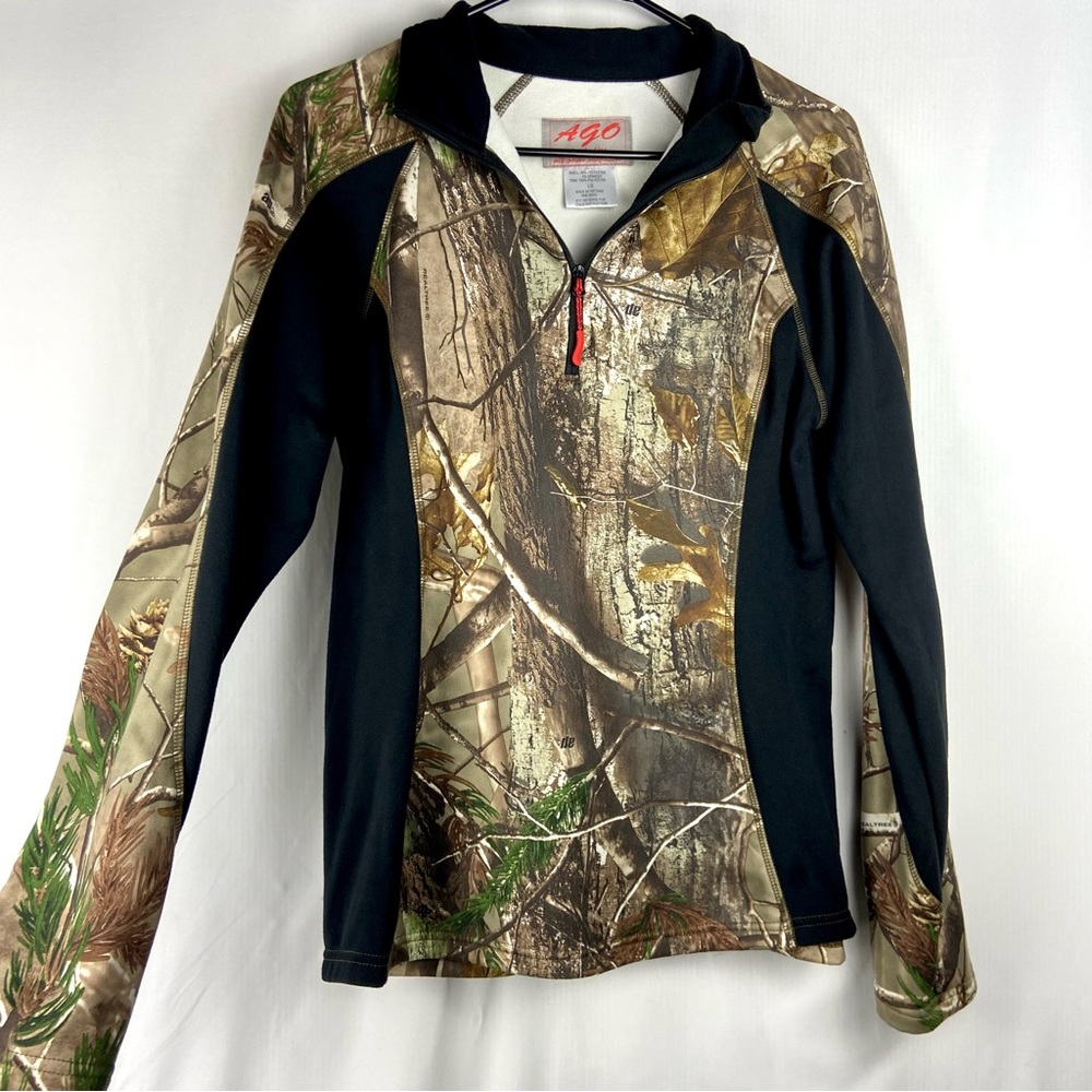 Womens Real Tree AGO Camouflage Pullover with Thumbholes Size Large